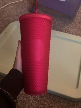 Starbucks Hot Pink Studded Reusable Tumbler with Straw